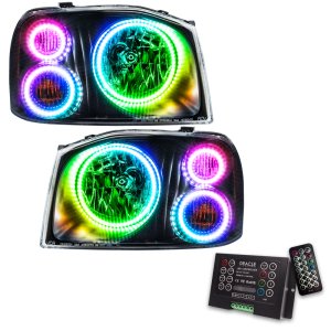 Nissan Frontier Headlight Assemblies - ORACLE Lighting - Triple Halo - ColorSHIFT - `01-`04